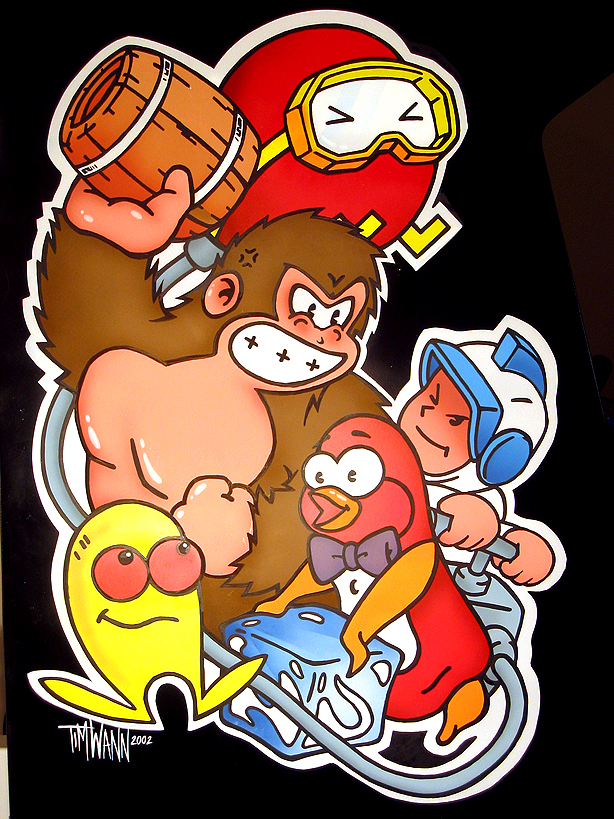 Detail photo of custom Mame arcade artwork illustration