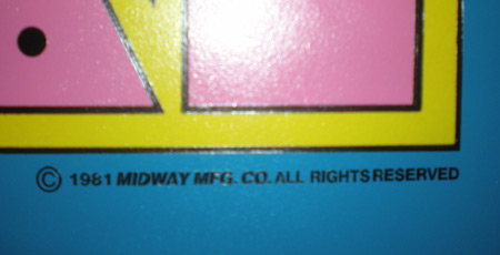 Ms. Pac-man Copyright from New Cabinet