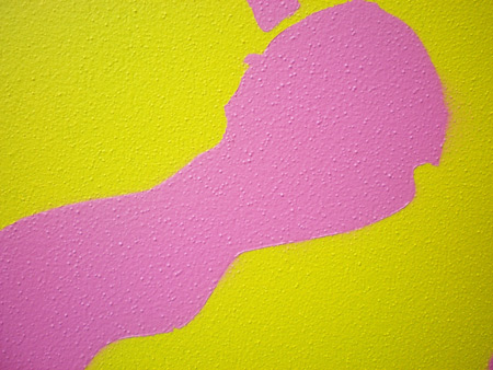 Ms. Pac-man Yellow Stencil Artwork Detail