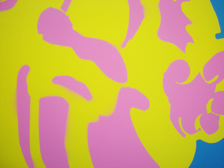 Ms. Pac-man Pink Stencil Artwork Detail