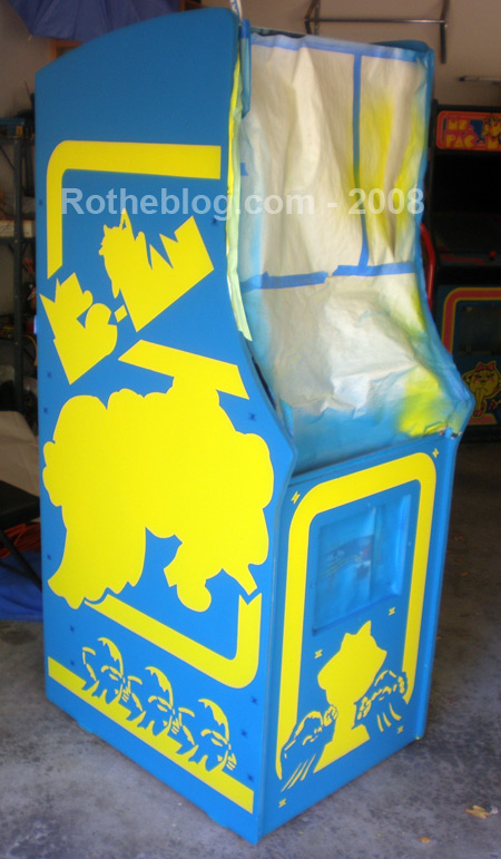 Ms. Pac-man Stencil Progress - Yellow Artwork Sides