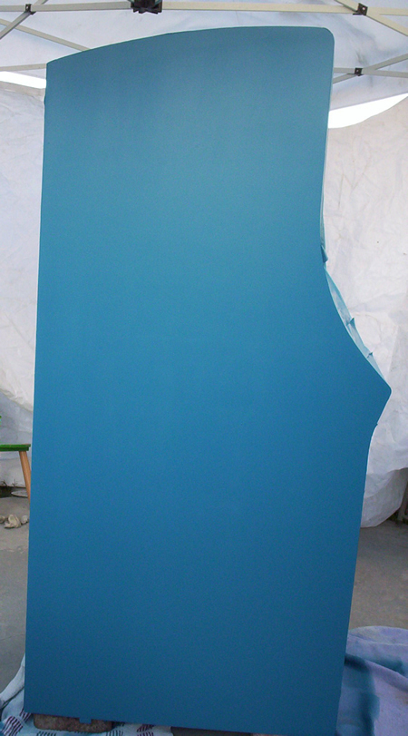 Spraying Blue on Ms. Pac-man Cab Photo 16