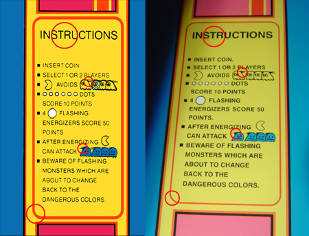 Ms. Pac-man Bezel Comparison Photos - Instructions