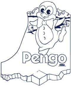 Pengo Sideart Blue Outline