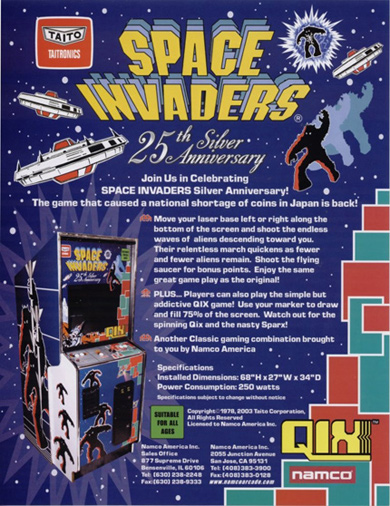 Space Invaders Qix Silver Special Edition Anniversay Flyer