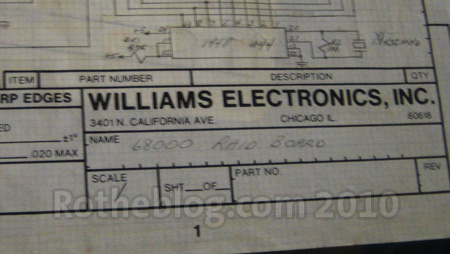 Williams Color Vector Schematic - 68000 Hardware