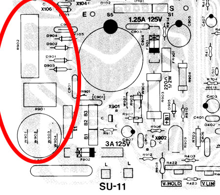 Electrohome G07 monitor schematic detail