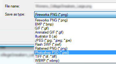 Saving PSD out of Fireworks