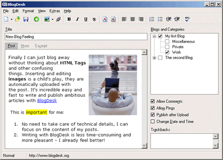 BlogDesk Screenshot
