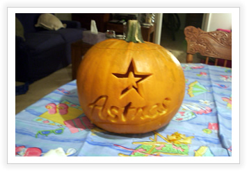 Rothe Blog Photo Diary Astros Carved Pumpkin