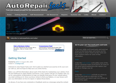 Auto Repair Facts.com Screenshot
