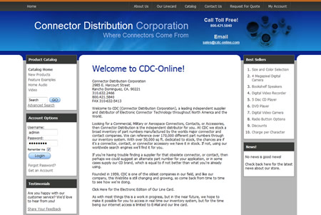 Connector Distribution Corporation Screenshot