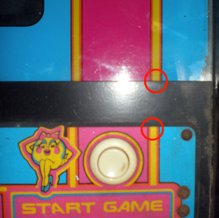 Ms. Pac-man Bezel Panel Alignment - Original