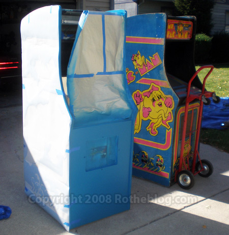 Ms. Pac-man Cabinets in the driveway