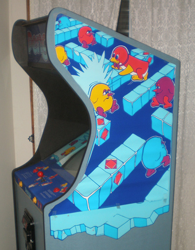 Pengo Cabinet Artwork Taped Up