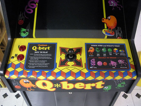 Qbert Arcade Game control panel overlay