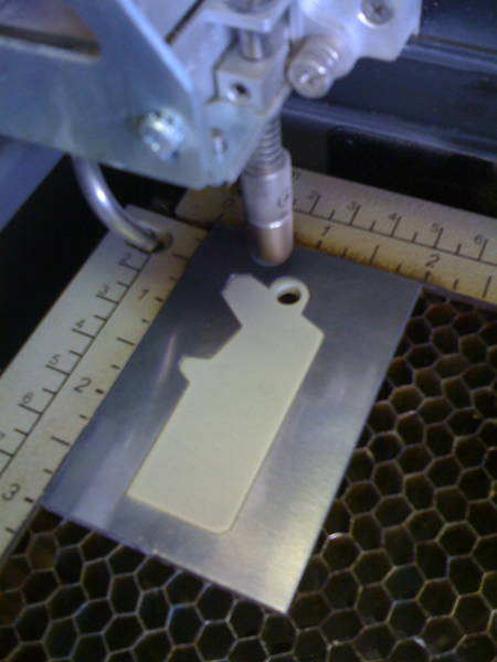 Blank Keychain in the Jig