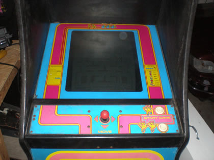 Bezel back in Ms. Pac-man Cabinet