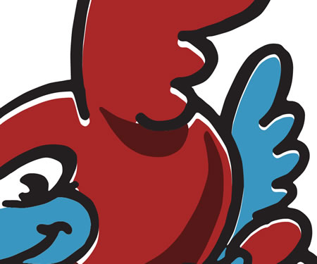 Jr. Pac-man bird mis-registration red
