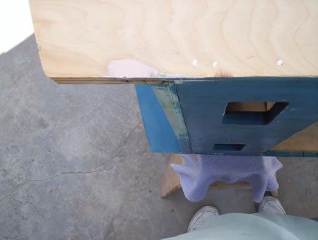 Sanded bondo on cabinet 1