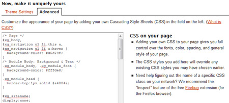 Edit your CSS in Ning