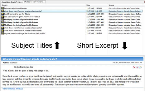 Screenshot - Snarfer Reading Pane for RSS feeds