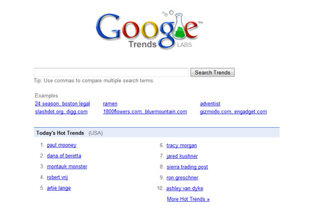 Google Trends Keyword Suggestion Website Screenshot